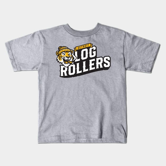 Detroit 'Log Rollers' 313 T-Shirt: Embrace the Smokin' Spirit of Detroit with a Humorous Tiger Design! Kids T-Shirt by CC0hort